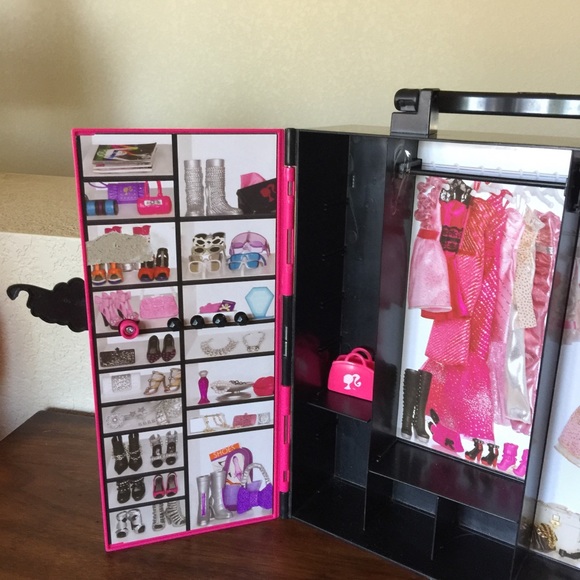 2011 Mattel Pink & Black Barbie Doll Wardrobe Case - Picture 8 of 10